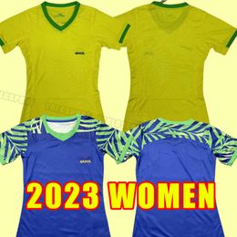 Frauen 2023 Fußballtrikots Camiseta de Futbol Brasilien Weltmeisterschaft 2024 Fußballtrikot NEYMAR JR VINI SILVA Brasilien 23 24 Maillot de Foot Home Girl Away