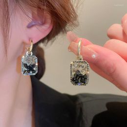 Dangle Earrings Trendy Square Simple Crystal For Women Fashion Rhinestone Drop Earring Girl Party Birthday Jewellery Gift