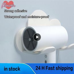 Hooks Hair Dryer Bathroom Storage No Punching Shelf Household Hanger Wall-mounted Store