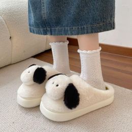 Slippers Warm Women Winter House Shoes Cute Cartoon Furry Slides Couples Casual Comfort Home Bedroom Slipper Cotton Lady