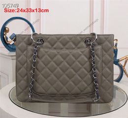 5A designer bag logo chain Woman Bag Top Quality Caviar Real Leather Sheepskin Shoulder Bag Luxury Handbags Classic Flap Chain Shopping Computer Crossbody Purse