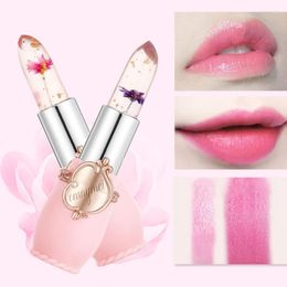 Lip Gloss Moisturizer Transparent Jelly Flower Lipstick Temperature Color Change Waterproof Makeup Cosmetic Tool