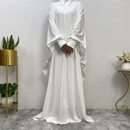 Ethnic Clothing Muslim Prayer Garment Dress Women Islamic Solid Colour Jilbab Burka Dubai Turkey Jurken Abaya Hooded Khimar Hijab Robe