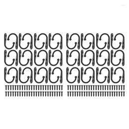 Hangers 48 Pieces Coat Hooks Wall Mounted Robe Hook Single Hanger No Scratch And 100 Screws Black