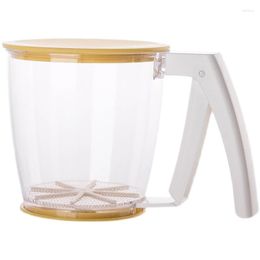 Bakeware Tools Ultra-Fine Flour Sifter Handheld Semi-automatic Mesh Baking Round Icing Sugar Cup Type Strainer Food Grade With Lid