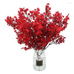 Liquid Soap Dispenser 10 Pcs Artificial Babys Breath Flowers Fabric Fake Silk For Fall Season Home Decor Floral Arrangement (Red)