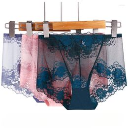 Women's Panties Sexy Lace High Waist Underpants Women Hollow Knickers Perspective Briefs Europe And America Fashion