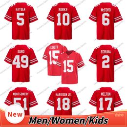 Ohio State Buckeyes Marvin Harrison Jr Jersey Football McCord Stroud 7 Haskins Jr Smith-Njigba Kyle McCord Elliott Bosa Justin Fields Burke Stitched Custom S-XXXL