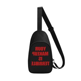 Diy custom men's Chest Bags Women's shoulder Bags Chest Bags red beautiful production of Personalised exclusive custom couple gifts travel students 38881