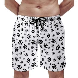 Men's Shorts Dog Paws Pattern Gym Summer Animal Lovers Cute Board Short Pants Men Running Surf Comfortable Custom Swim Trunks