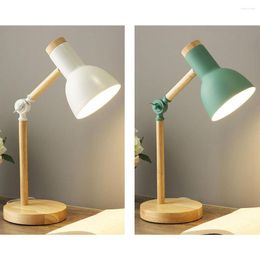 Table Lamps Nordic Eye Protection Desk Lamp Wooden Book Light Study Children LED Reading Living Bedroom Room Ligh C5G2