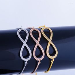 Charm Bracelets Micro Pave Cubic Zirconia Infinity Connector For Women Men Christmas Gifts