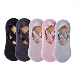 Women Socks Teen Ballet Dance Bandage Fitness Cotton Towel Bottom Hosiery Yoga Dot Silicone Floor