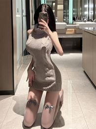 Women's Sweaters High Spring/Summer Street Style Sexy Sweater Knitted With Open Back Collar Kawaii MXZX