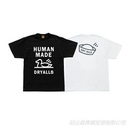 Swimming Ducks Printed HUMAN MADE Mens T-Shirts 100% Cotton Comfortable Fabric Short Sleeved T shirt for Men Women S-2XL Japan Tide Brand Tee