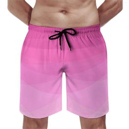 Men's Shorts Summer Board Pink Print Sportswear Gradient Purple Design Beach Short Pants Casual Comfortable Trunks