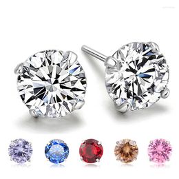 Stud Earrings Ventfille 925 Sterling Silver Earring For Women Girl Gift Colorful Zircon Crystal Jewelry Small Exquisite Wholesale