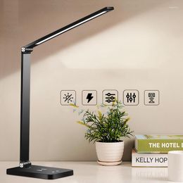 Table Lamps Intelligent Wireless Charging LED Desk Lamp Students Learn To Read Folding Small