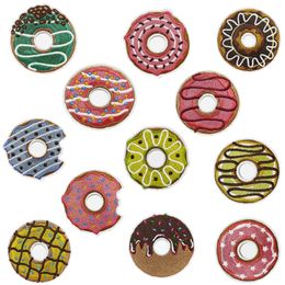 Notions Cartoon Sweet Food Iron on Patches Doughnut Embroidered Badge DIY Sew Applique Repair Patch for Jackets Jeans Backpacks Clothing