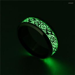 Cluster Rings Fashion Stainless Steel Luminous Finger Ring For Women Men Glowing In Dark Dragon Wedding Party Jewellery Accessories Jz028