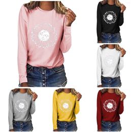 Women's Sweaters European And American Flower Print Long Shirts For Women With Sayings Athletic Wear