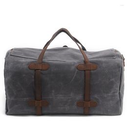 Duffel Bags Vintage Pure Cotton Canvas Leather Travel Duffle Large Capacity Weekend Bag Overnight Men Hand Luggage Big