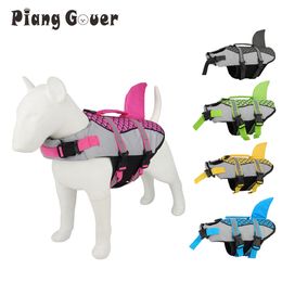 Dog Apparel Pet Life Jacket Vest Clothes Collar Harness Swimming Summer Swimwear Scales Shark 230901