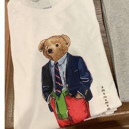 100% Cotton Polos T-shirt Printed Bear T-shirt for Men and Women Designer Short Sleeve Casual T-shirt Size s-3XL