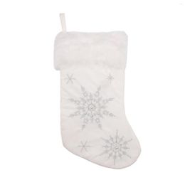 Christmas Decorations White Gold Snowflake Stockings Large Soft Party Festive Decor 2023ing