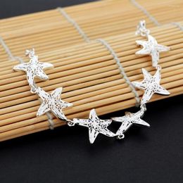 Link Bracelets Charm Starfish Chain 925 Colour Silver For Women Fashion Wedding Party Christmas Gifts Lady Fine Luxury Jewellery