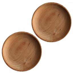 Decorative Figurines 2 Pcs Snack Plate Cupcake Tray Wood Serving Platter Dessert Appetizer Container Party