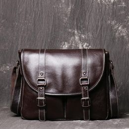 Briefcases Leather Shoulder Bag For Men And Women