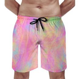 Men's Shorts Board Multi Neon Paint Hawaii Beach Trunks Tie Dye Print Males Quick Dry Sportswear High Quality Oversize