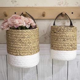 Storage Bags Woven Seagrass Basket Small Wall Mounted Plants For Plant Pot