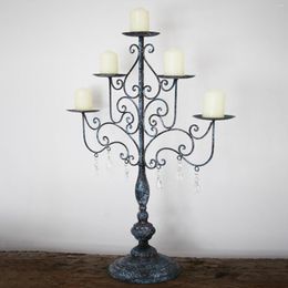 Candle Holders Pillar Candles Holder Tall Table Centrepiece Decoration Vintage Style 5 Arms