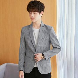 Men's Suits Spring And Autumn Thousand Bird Case Suit Coat Leisure Single Plaid Small West Tide S-3XL