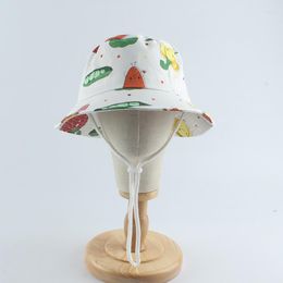 Berets Bucket Hat Kids Summer Sun Beach Panama Baby Boy Girl With String Cap Outdoor Accessory