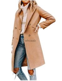 Cappotto da donna in misto lana per donna 2023 Cappotto in lana singolo autunno e inverno Giacca in tweed da donna a maniche lunghe tinta unita HKD230904