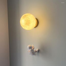 Wall Lamps R LED Lamp Modern Simple Creative Astronaut Nordic Cartoon Indoor Bedroom Bedside Background