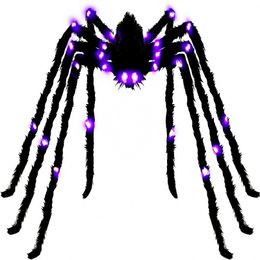 Other Event Party Supplies 125cm Luminous Halloween Spider Scary Giant Spider LED Spider Web Halloween Decorations Props Haunted Indoor Outdoor Decoration 230904
