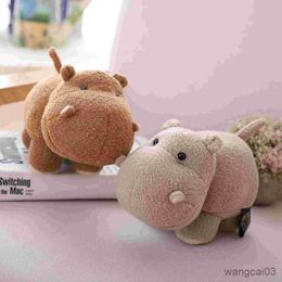 Stuffed Plush Animals 20cm Big Head Hippo Plush Toy Soft Animal Hippopotamus Stuffed Doll Cute Home Decoration Baby Children Gift R230904