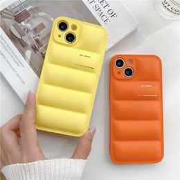 Fashion down jacket Airbag phone case for iPhone14 Pro Max 13 12 11 X/Xs Xr XsMax soft case.