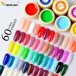 Nail Polish VENALISA 60 Solid Colours Paint Gel Nail Art Designs Soak Off UV LED Ink Colour Varnish Gel Nail Polish Lacquer 230901