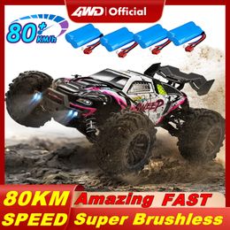 Electric/RC Car 4WD RC Car 50KM/H Brushed or 80KM Brushless Radio High Speed Remote Control Off Road for Adult Children Monster Truck Kids Toy 230901