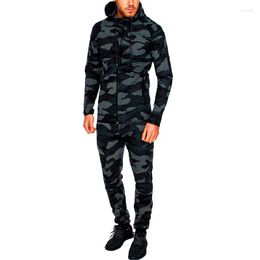 Men's Tracksuits Fashion Hoodies Sweatshirt Camouflage Sportswear Set Military Jackets Pants Tracksuit Men 2023 Spring Track Suit MY056