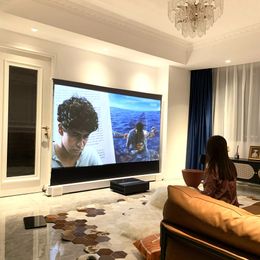Motorized Floor Rising Projection Screen for 4K Ultra Short Throw Laser Projector