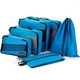 Duffel Bags 6 Piece Set Waterproof Travel Storage Bag Portable Luggage Organiser Clothes Shoe Tidy Pouch Suitcase Packing Cases Pack