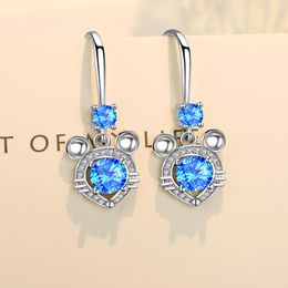 Dangle Earrings Personality Design Mouse Modelling CZ Crystal Earring Simple Silver Plated Women Zircon Fashion Party Jewellery