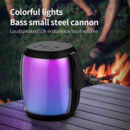 Portable Speakers New V8 Portable Outdoor Wireless Bluetooth Speaker KTV Integrated Microphone Surround Sound Subwoofer RGB Ambient Light Karaoke Q230904