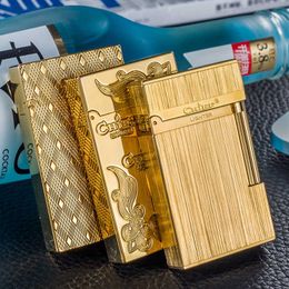 High-end Gift Box Lighter Side Slip Wheel Flintsl Loudly No Gas Lighter Metal Lighters Cigarette LightersGadgets For Men ANFJ